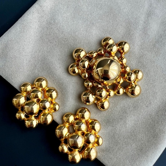 Gem-Craft Gold Bubble Brooch Set - Picture 10 of 12